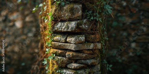Close-up of a weathered sta...