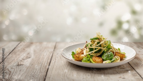 Fresh, tasty salad with pot...