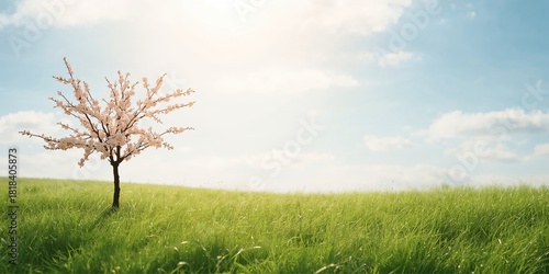 Fototapeta Naklejka Na Ścianę i Meble -  A pretty silhouette background featuring abstract floral patterns for text overlay, summer nature scene, Earth Day