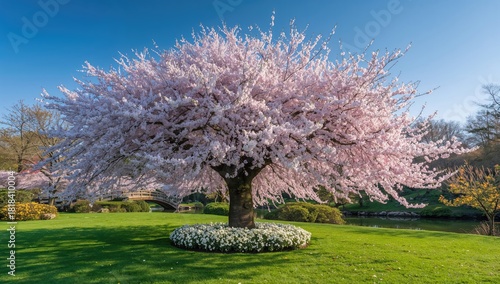 Spring scenery in Japan wit...