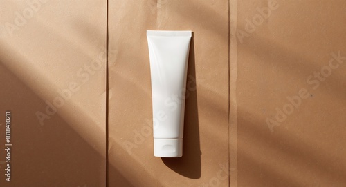 Elegant white skincare tube...