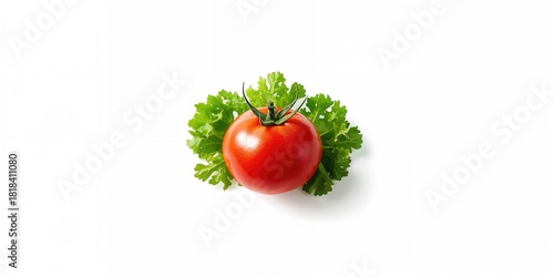 Red tomato with green salad...