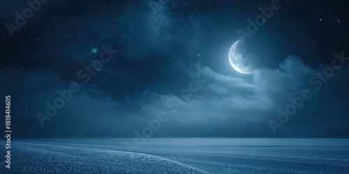 Mystical night sky with sta...