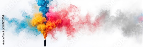 White background smoke with...