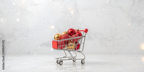 Shopping trolley filled wit...