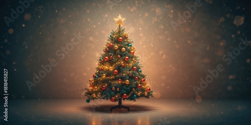 Christmas scene with colorf...