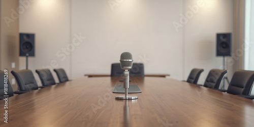 Microphone on a light backg...