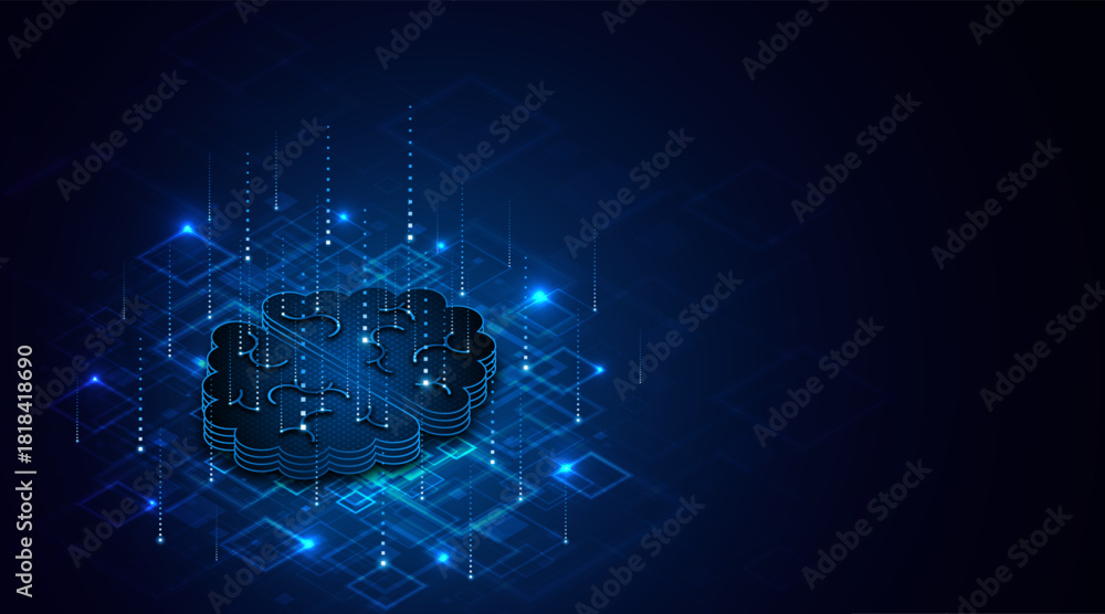 Obraz premium Circuit board of computer neural network or electronic artificial intelligence. Brain circuit technology. modern technology innovation concept background