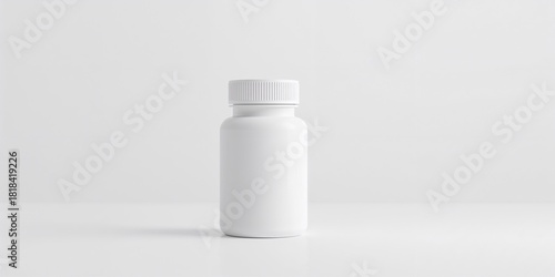 White pill bottle on white ...