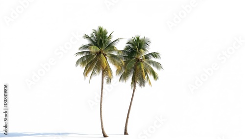 Three coconut palm trees se...