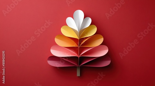 Eco-Friendly Minimalist Christmas Card Design with Vibrant Paper Tree Decoration