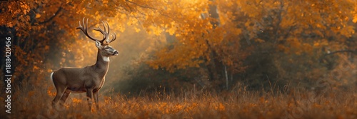 Whitetail deer standing in ...