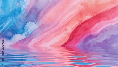 Watercolor sky background w...