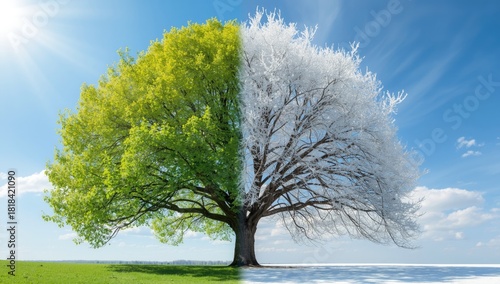 Collage of tree parts in wi...