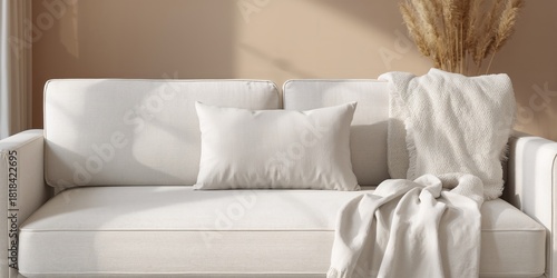 Rectangle cushion used as a background for text and layout, emphasizing simplicity and clean design, World Text and Layout Design Awareness