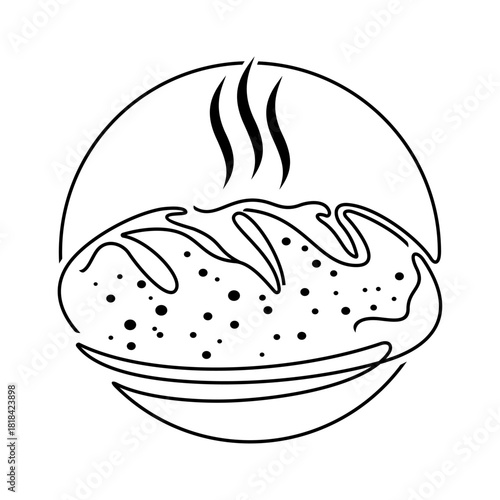 Sourdough logo vector illustration template black and white