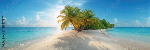 Tropical beach scene with p...