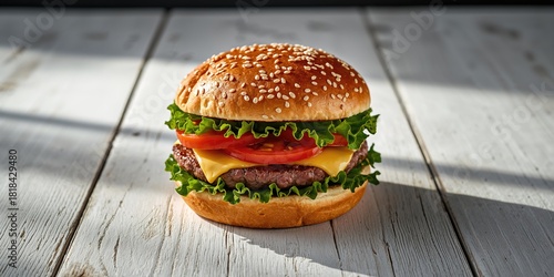 Closeup of a homemade burge...