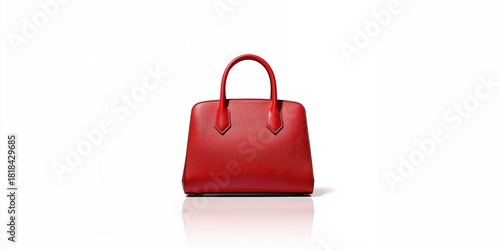 Red women's bag placed on a...