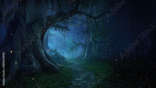 Surreal magical forest land...