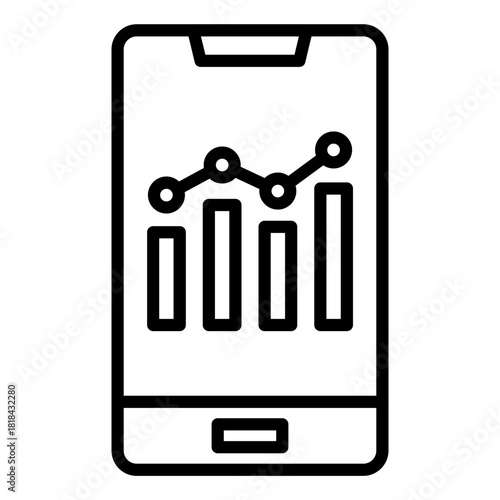 Mobile Bar Graph Icon