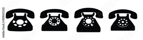 Vintage rotary phones collection classic communication devices retro telephone icons