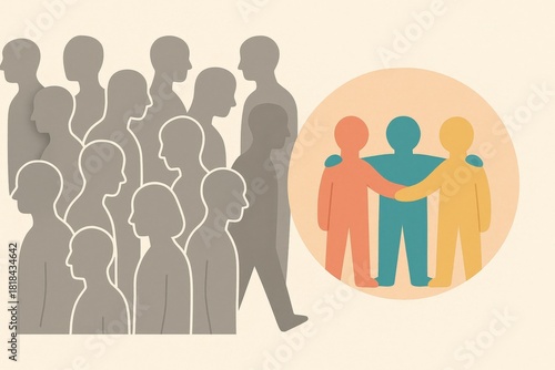 Community Solidarity Amidst Individuality Representing the Journey of Inclusion and Connection Strengthening Social Bonds and Fostering Collaborative Relationships