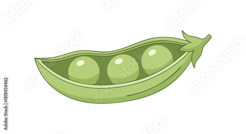 A Delightful Pod: Green Peas in a Pod, a Simple and Healthy Vegetable Illustration suitable for children's books and healthy eating campaigns