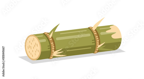 Stylized sugarcane vector art illustration depicting natural sweetener and food source isolated on white background graphic design and agriculture