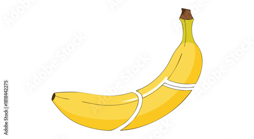 Stylized depiction of a segmented banana fruit with a peel slightly pulled back inviting consumption representing healthy eating and freshness