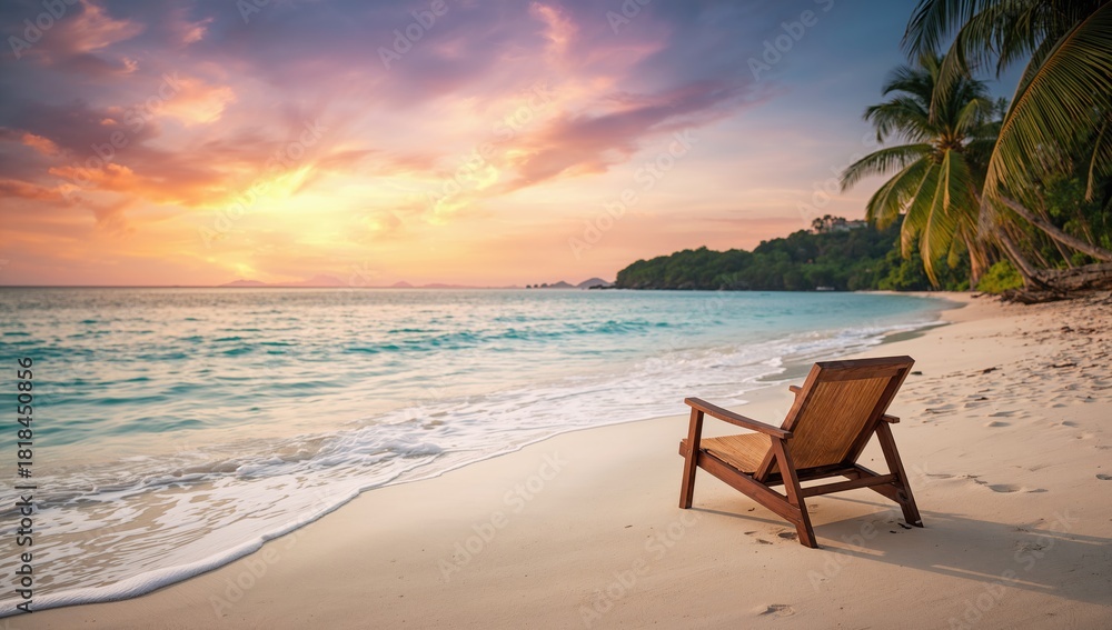 Fototapeta premium Dreamy ocean coast in summer, ideal for beach relaxation and seaside activities