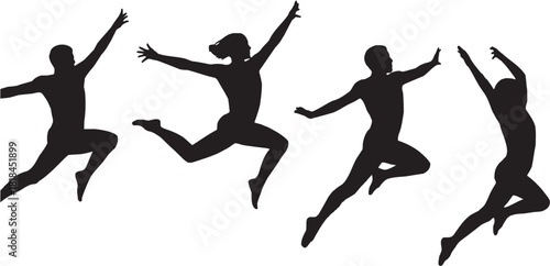 Dancing Celebration Icon in Line Style. A linear illustration of two people dancing with trees and stars in the background