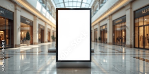Light box in a luxury shopping mall used as a background for retail displays and promotional signage