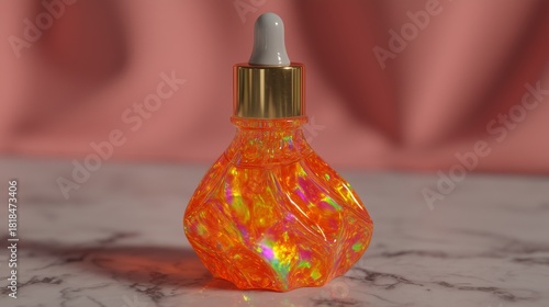 Plakat w ramie Moisturizing lotion bottle vibrant colors soft lighting hyper
