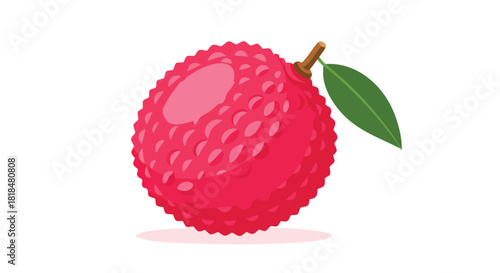 Delightful lychee illustration showcasing vibrant colors and intricate skin texture isolated against a clean backdrop perfect for design projects
