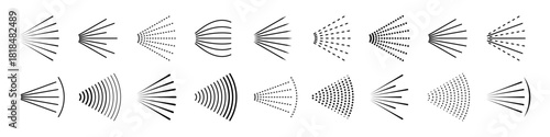 Collection of spray steam for spray bottle vector icons