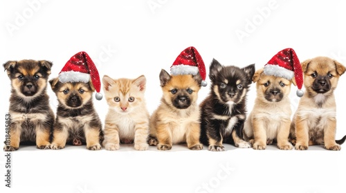 Adorable pets in santa hats  a heartwarming celebration of christmas spirit and family love