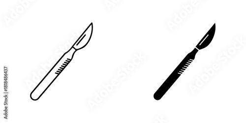 Scalpel icon isolated on, surgical instrument for making incisions during operation