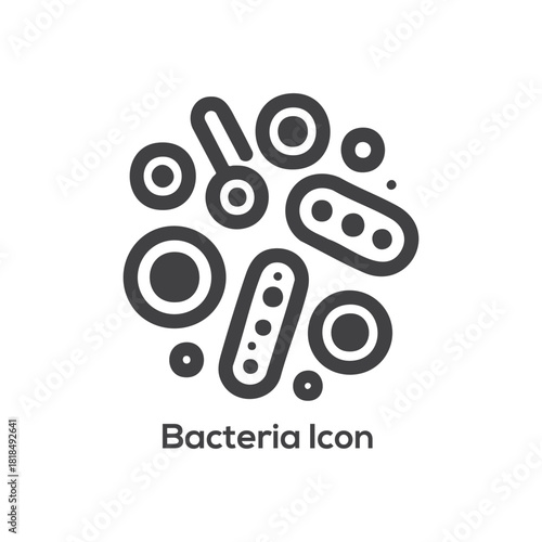 Bacteria Microorganism Icon in Circle Shape, Flat Microbe Cluster Symbol for Medical, Biology, Microbiology and Healthcare Designs Projects Illustration

