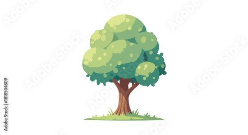 Stylized isolated tree illustration, a whimsical arboreal element for designs and visual projects