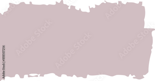 Flat minimalist mauve paint splash background with uneven organic edges, creating a soft rectangular frame ideal for text overlays, banners, and modern vector designs.