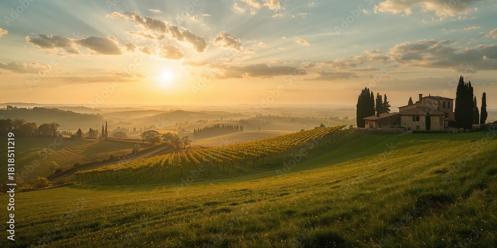 Fototapeta premium Panoramic view of Warsaw's night skyline with Soviet-era Palace of Culture and Science, urban density at dusk
