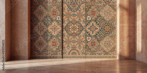 Traditional Morocco tiles with Islamic design, showcasing handcrafted colorful geometric and floral motifs used in interior decoration, World Tile Day