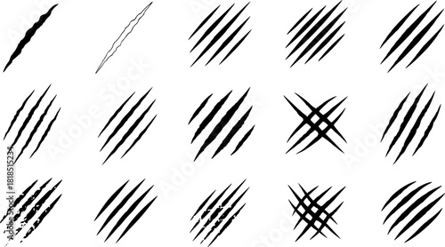 Claw mark designs: various scratch patterns for creative projects