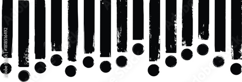  hand drawn thick grunge lines and rectangle shapes. Abstract vector background design with Seamless Grunge fabric texture