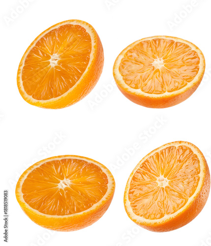 vibrant orange halves showcasing citrus freshness, perfect for healthy lifestyle promotions, juice bar ads, and vitamin supplement campaigns online
