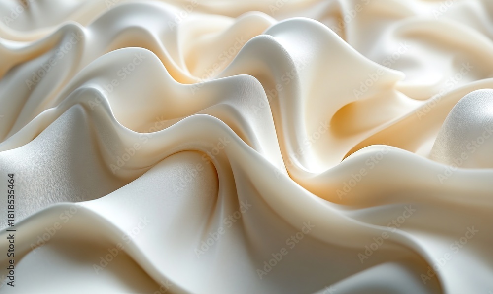 Obraz premium Luxurious ivory silk fabric waves texture
