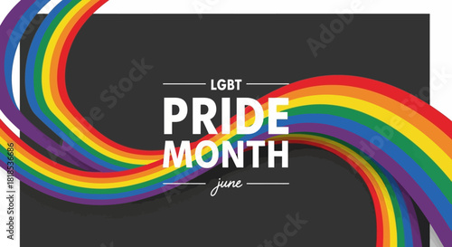 LGBT Pride Month Celebration with Rainbow Colors and Minimalist Design