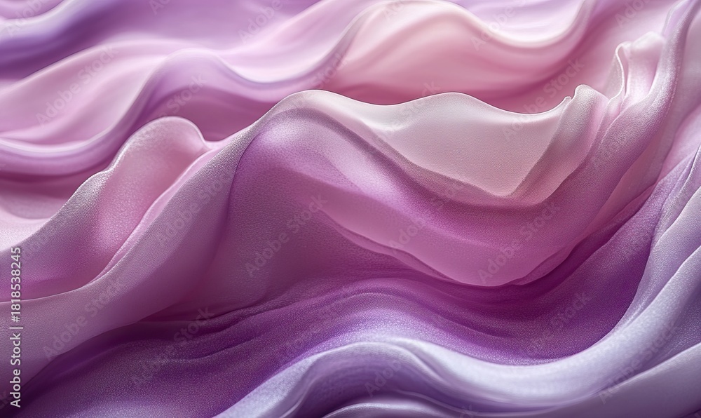 Obraz premium Wavy flowing pink and purple gradient silk