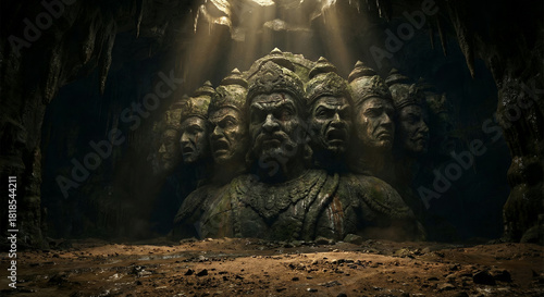 Raavana stone carved monument, ramayan, wallpapers, poster, banner